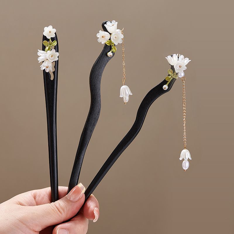 木製フラワーヘアピンヴィンテージ Convallaria M - Art Craft Shop のレビューと価格