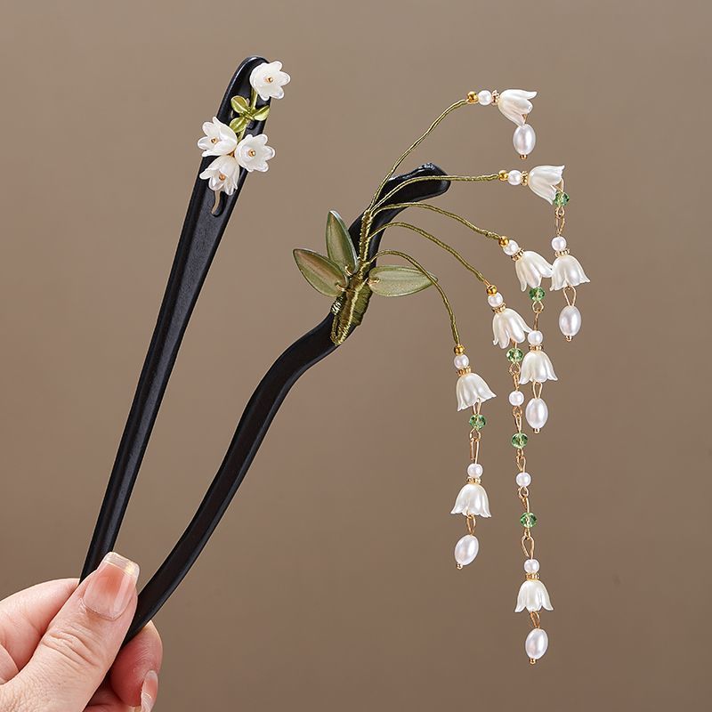 木製フラワーヘアピンヴィンテージ Convallaria M - Art Craft Shop のレビューと価格
