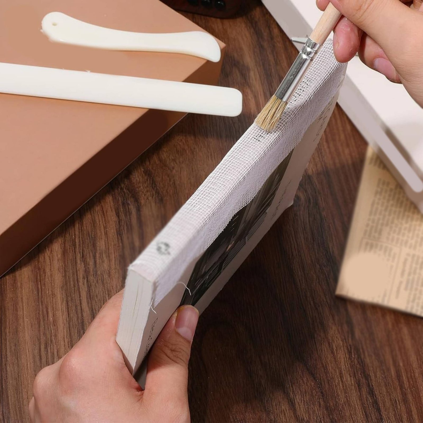 4ピース製本布と工具キット、本の背表紙修理キット、DIY愛好 - Bookbinding Supply Kit のレビューと価格