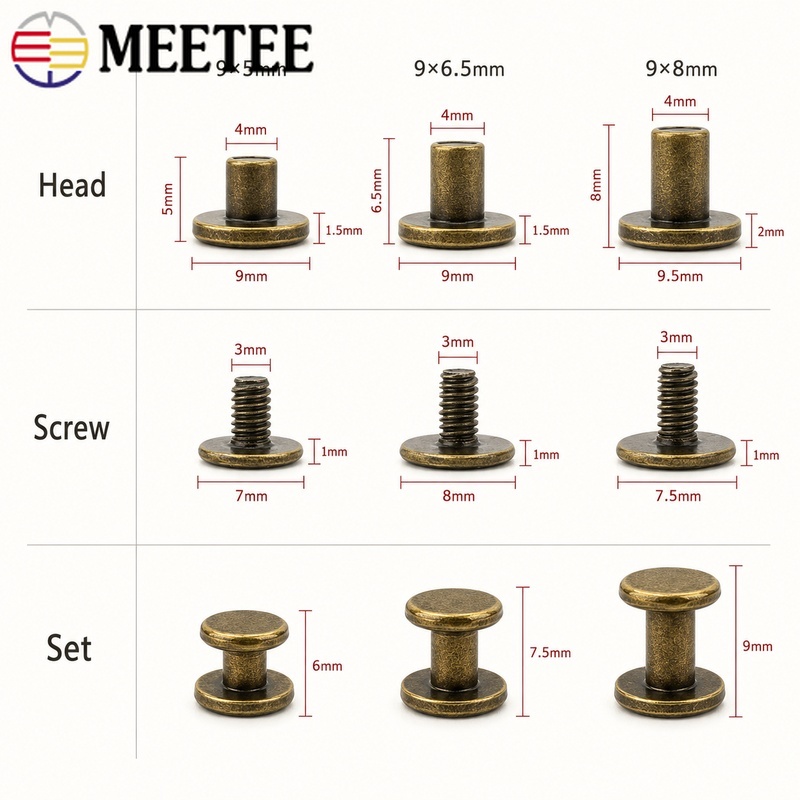 50/100個入り 5-8mm 金属製スクリューリベット フ - Bookbinding Supply Kit のレビューと価格
