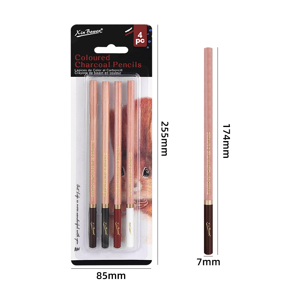 4 個プロフェッショナルスケッチ木炭鉛筆セット色ソフトパステ - Sketching Charcoal Set のレビューと価格