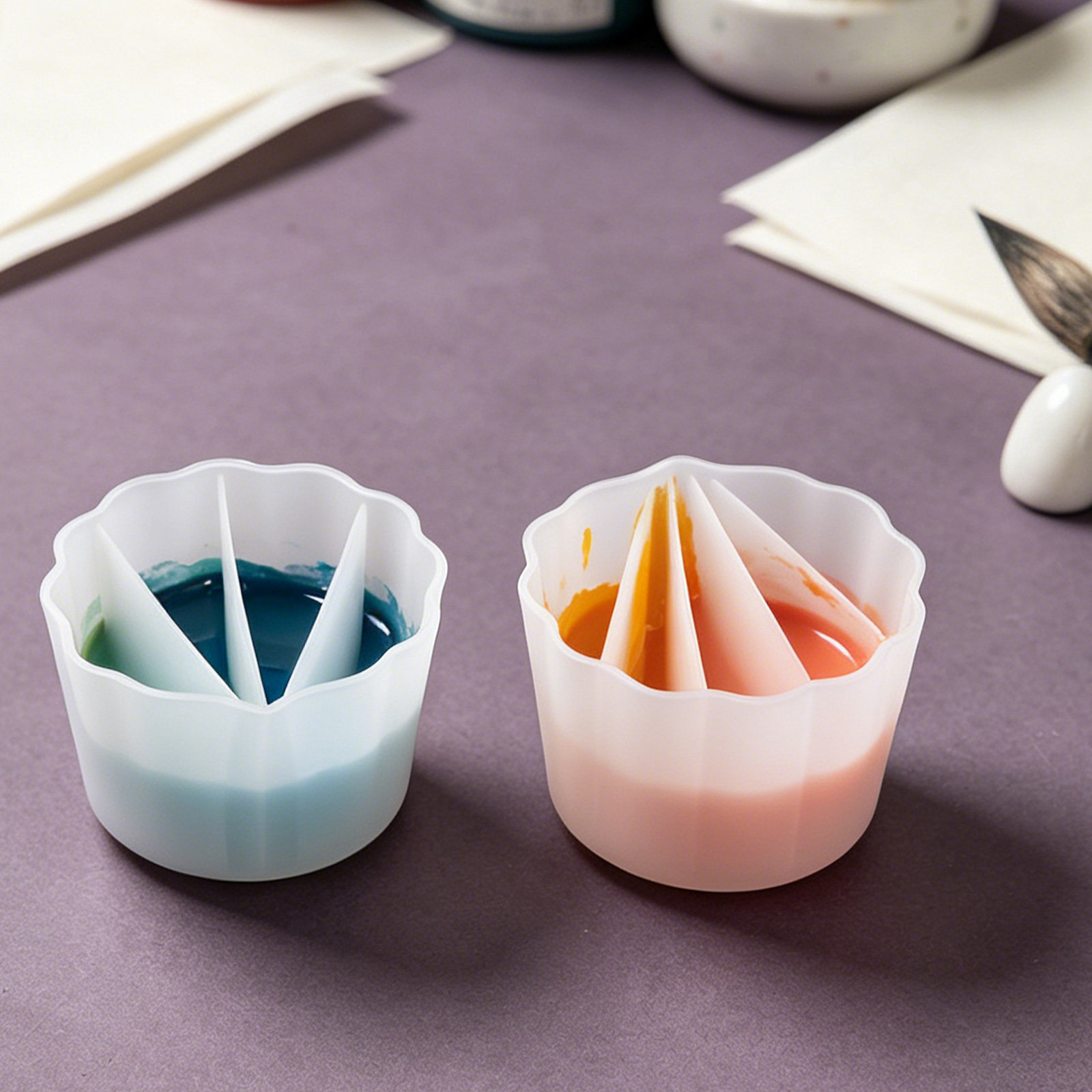 4個入りシリコン製分割カップ、レジン塗料の混合、エポキシ注入 - Acrylic Pour Paint のレビューと価格