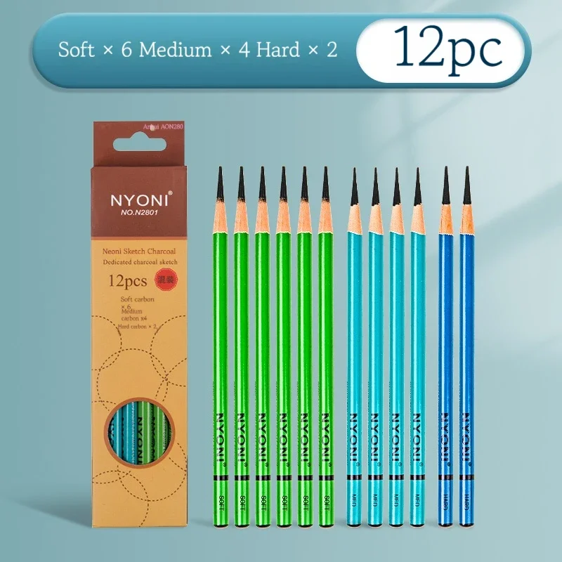 プロのスケッチグラファイトペンシルセット、カーボンペンシル、 - Sketching Charcoal Set のレビューと価格