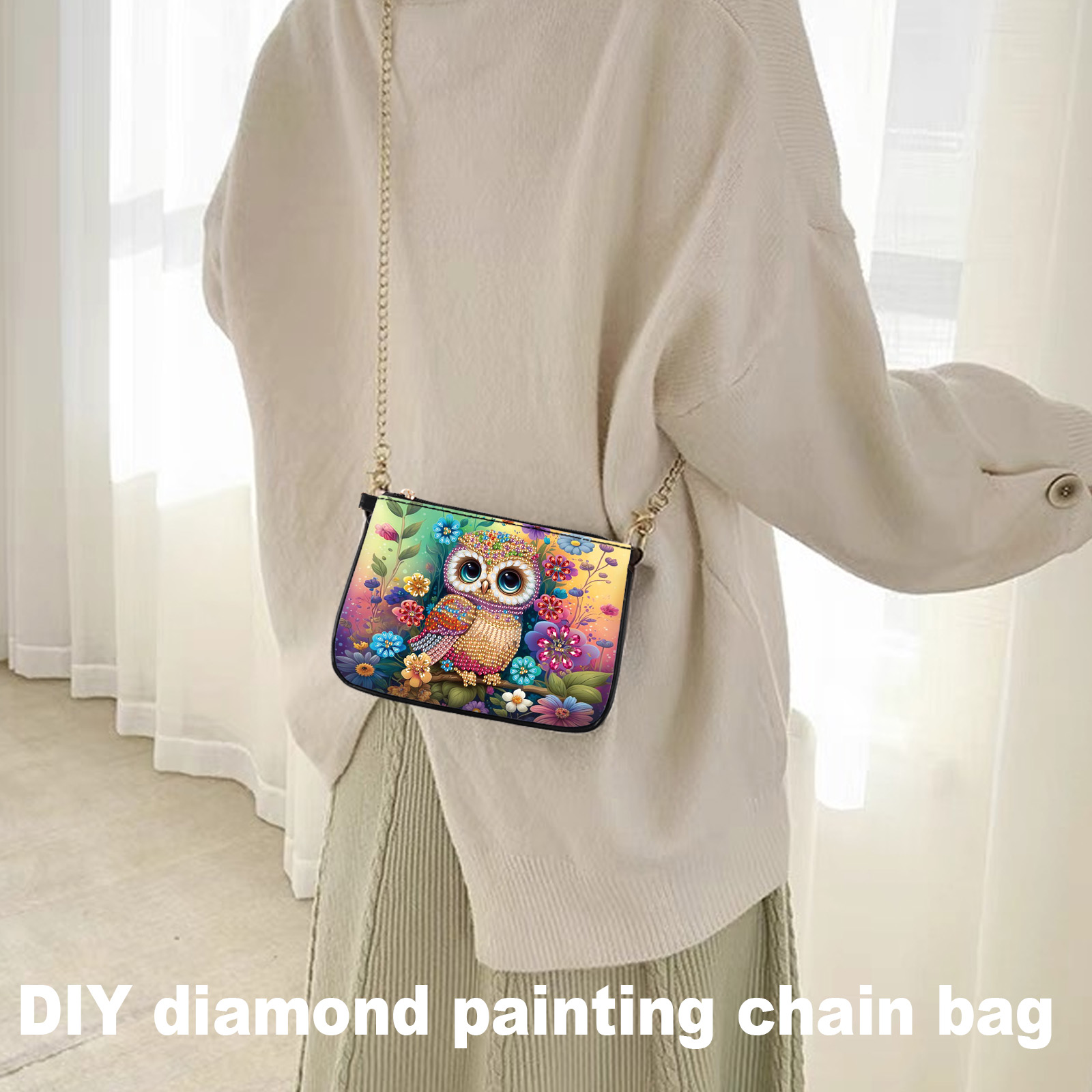 カラフルなフクロウのダイヤモンドアート絵画バッグキット（大人 - Art Craft Bag のレビューと価格