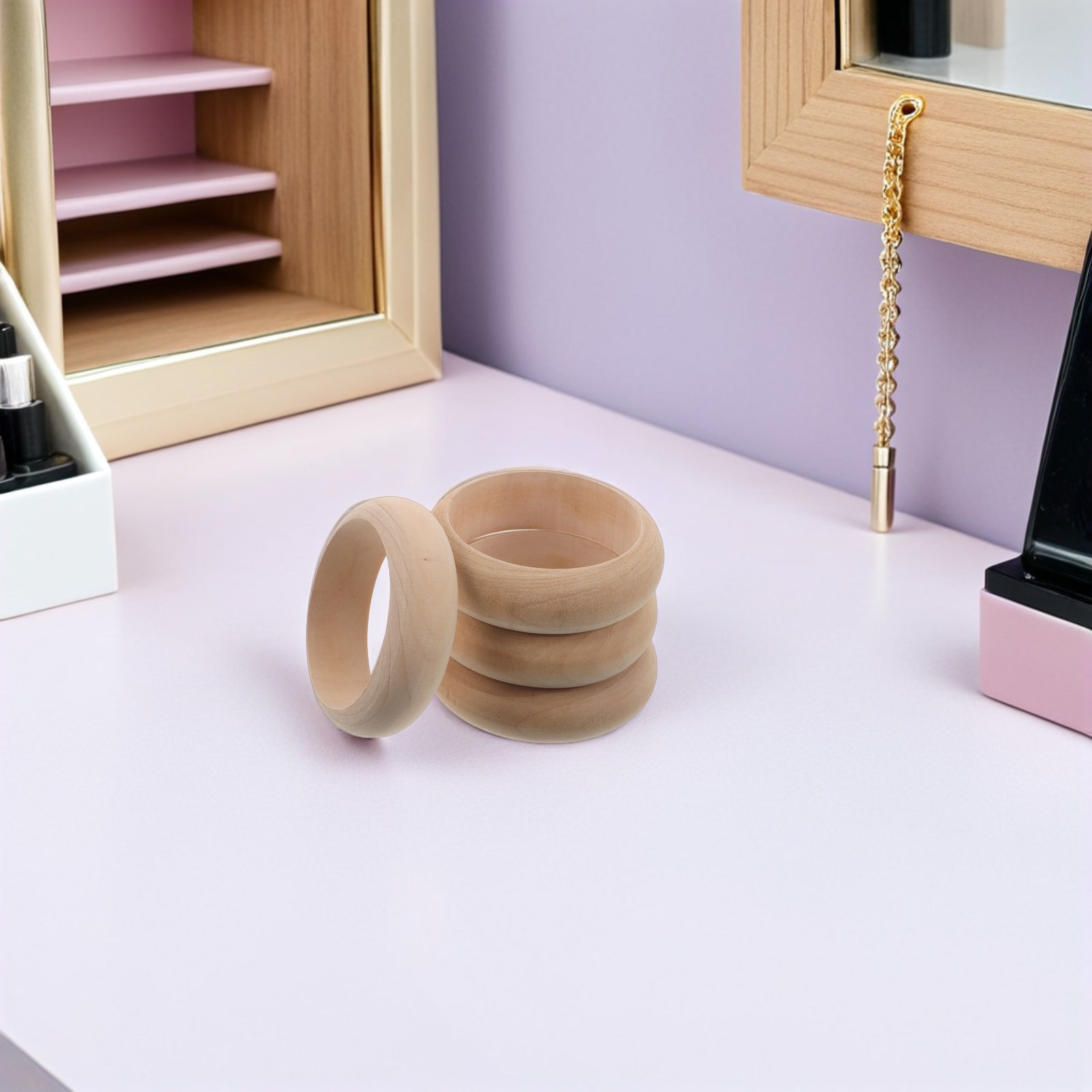 4個入り無垢材バングルブランク、未塗装木製カフブレスレット、 - Art Craft Making のレビューと価格