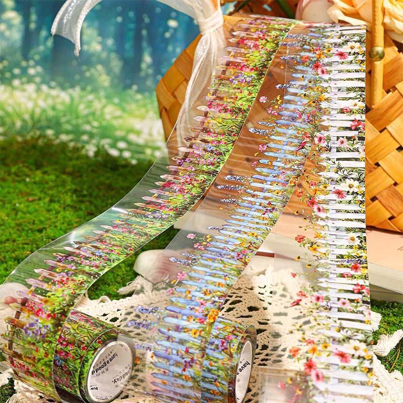 1ロールフェンス中庭PET和紙テープ、庭の風景や建物のフェン - Washi Tape Rolls のレビューと価格