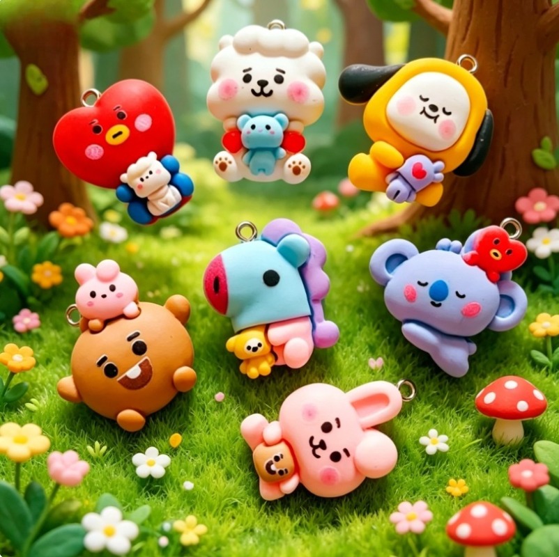 7 個 BT21 樹脂漫画チャーム DIY アクセサリークラ - Art Craft Making のレビューと価格