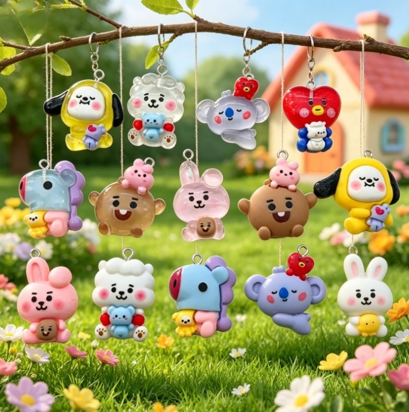 7 個 BT21 樹脂漫画チャーム DIY アクセサリークラ - Art Craft Making のレビューと価格