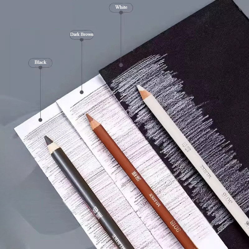 MLSIKE カラーチャコール鉛筆 6/12/24本入り 美 - Sketching Charcoal Set のレビューと価格