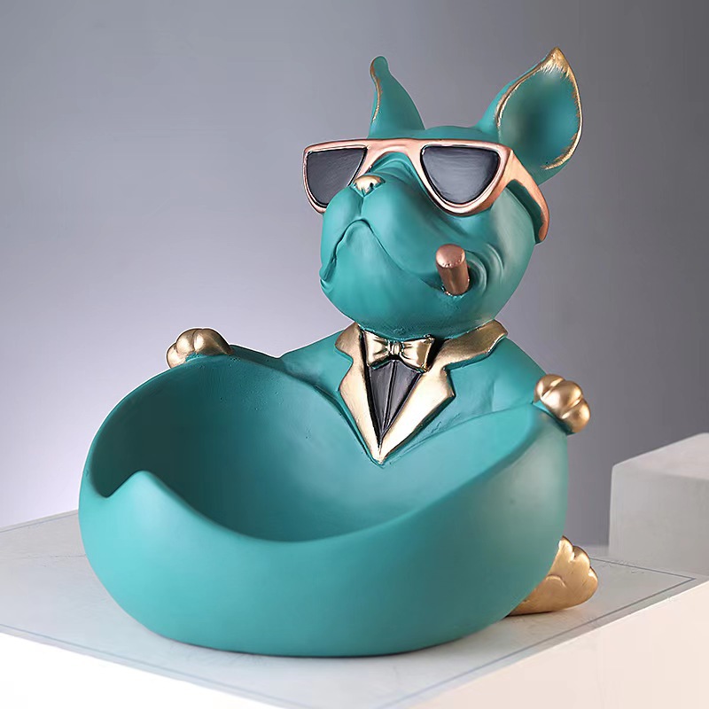 クールな犬の像ブルドッグ像収納ボックス動物装飾樹脂工芸品アー - Art And Craft Sunglasses のレビューと価格
