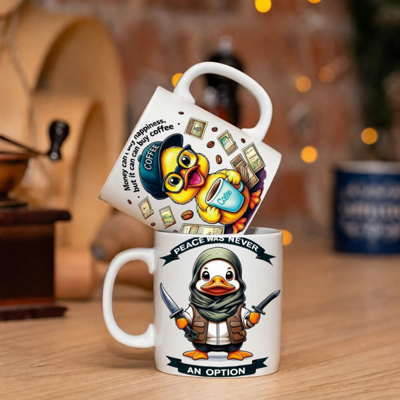 6 個のかわいい面白いクールな黄色いアヒル UV DTF ス - Art Craft Cup のレビューと価格