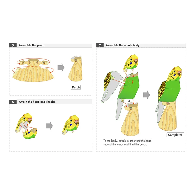 オウム鳥手作り折り紙アート、ブジリガー紙、ミニ折りたたみ、か - Art Craft Cardboard のレビューと価格