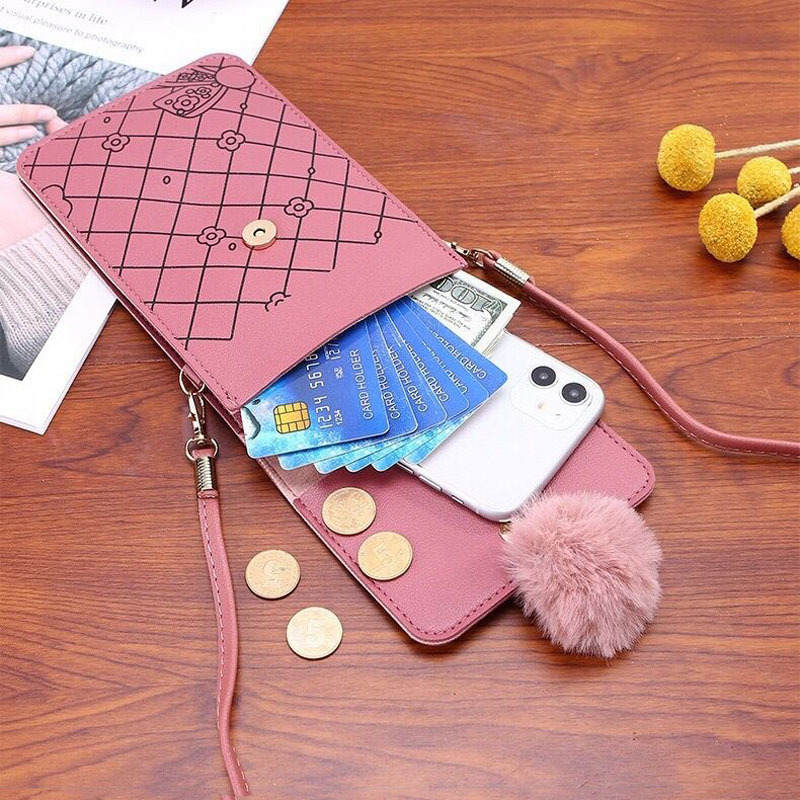 かわいい漫画柄のタッチスクリーン対応スマホバッグ 女性用 - - Art Craft Bag のレビューと価格