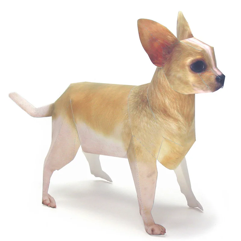 チワワ犬折り紙アートペットペーパーモデル、リアルな動物、ミニ - Art Craft Cardboard のレビューと価格