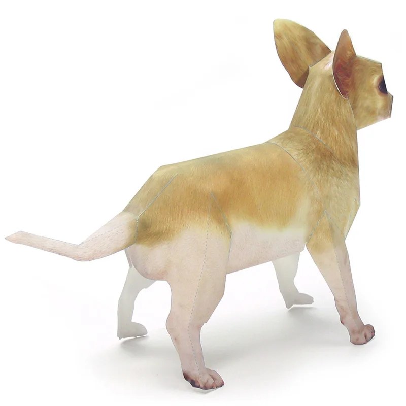 チワワ犬折り紙アートペットペーパーモデル、リアルな動物、ミニ - Art Craft Cardboard のレビューと価格
