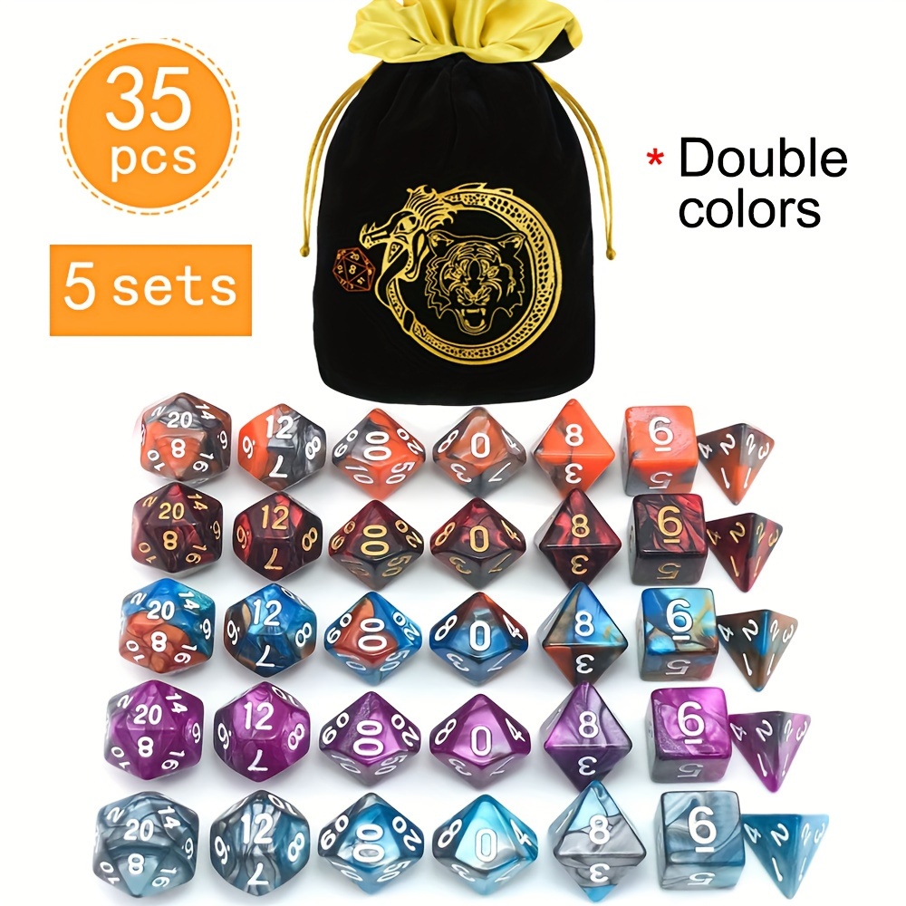 DND 5セット 35個入り多面体ダイス、クリエイティブな模 - Art Craft Bag のレビューと価格