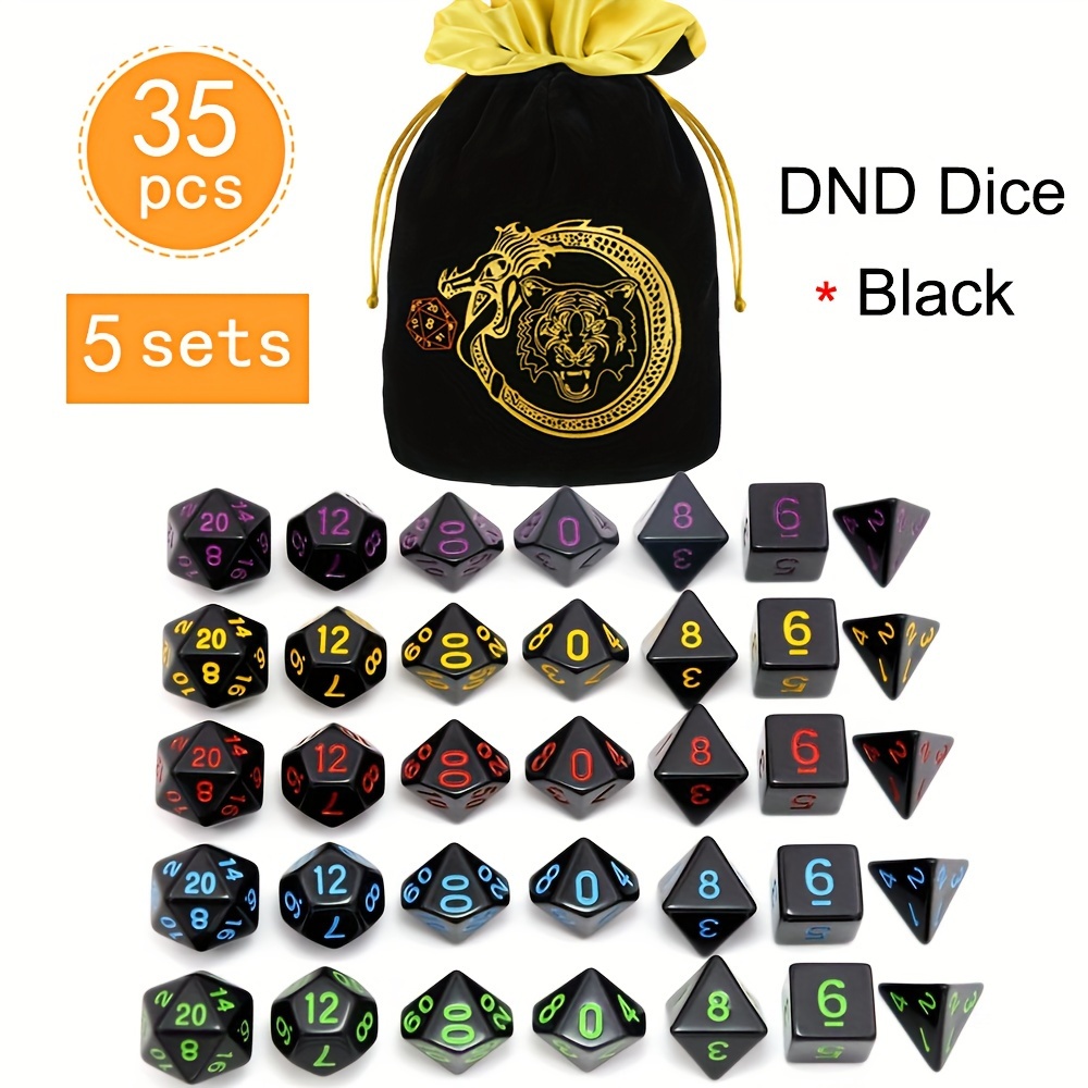 DND 5セット 35個入り多面体ダイス、クリエイティブな模 - Art Craft Bag のレビューと価格