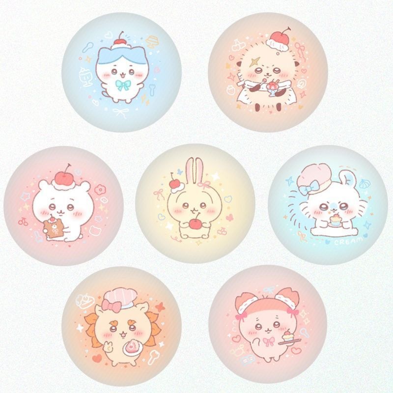 かわいい漫画柄が描かれたバッジ「ハチワレうさぎモモンガ」は、 - Art Craft Bag のレビューと価格