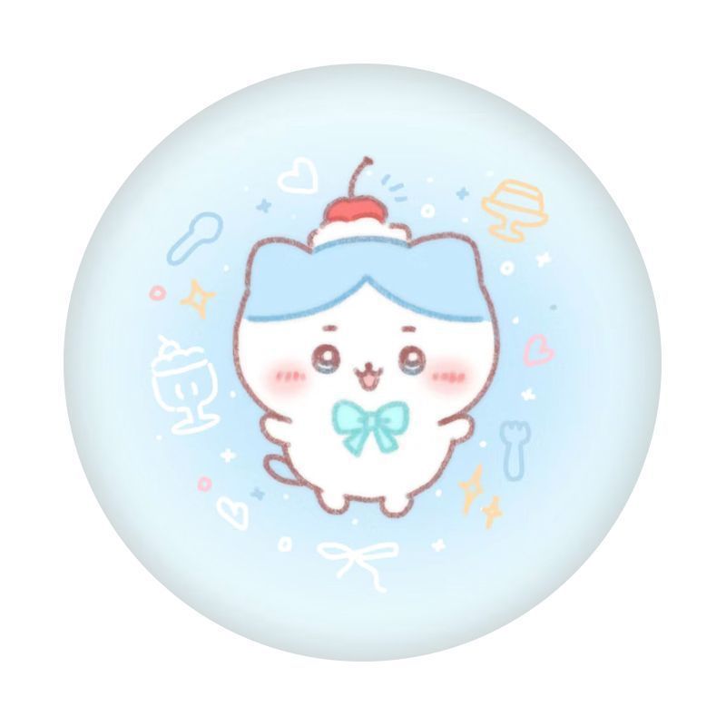 かわいい漫画柄が描かれたバッジ「ハチワレうさぎモモンガ」は、 - Art Craft Bag のレビューと価格