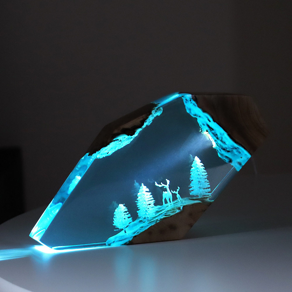 森の妖精鹿デスクトップアート、パーソナライズされた発光オーナ - Art Y Craft のレビューと価格
