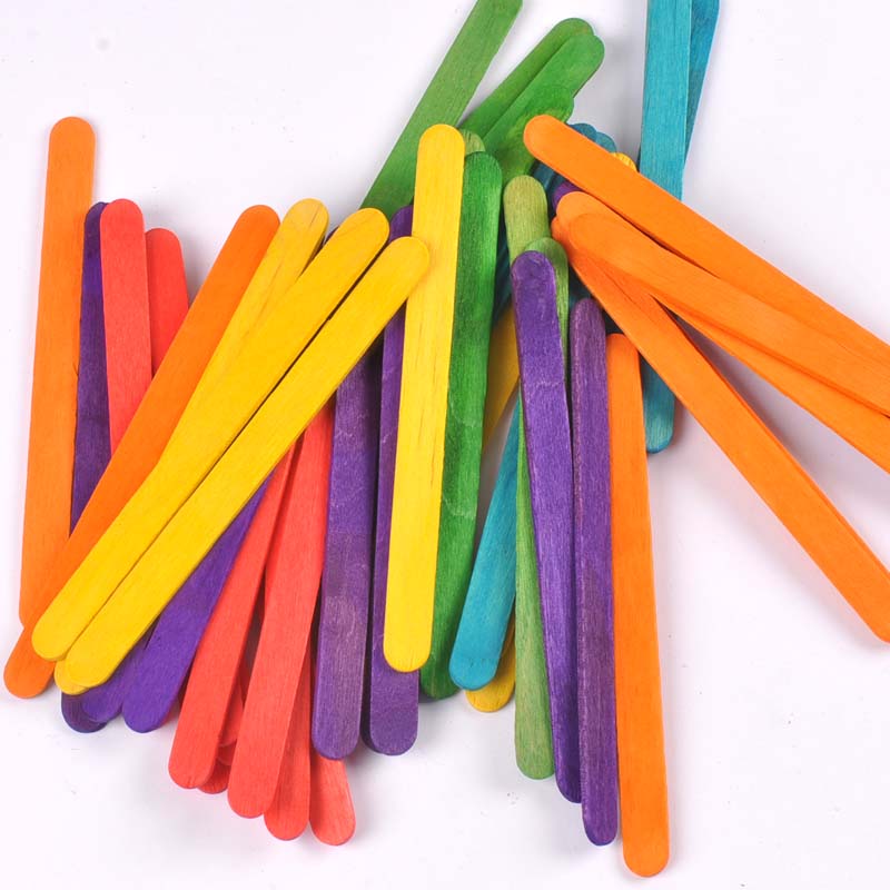 アイスクリーム用の天然木とカラフルな木製アイスキャンデーステ - Art Craft With Ice Cream Stick のレビューと価格