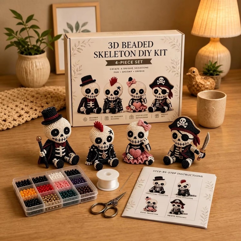 クリエイティブ3DビーズスカルDIYクラフトセット特別アート - Art Craft Holiday のレビューと価格