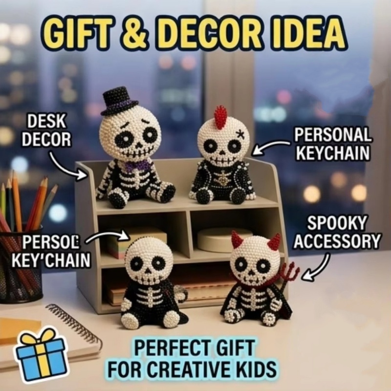 クリエイティブ3DビーズスカルDIYクラフトセット特別アート - Art Craft Holiday のレビューと価格